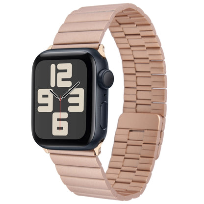 For Apple Watch SE 2023 44mm Bamboo Stainless Steel Magnetic Watch Band(Rose Gold) by bashfashion