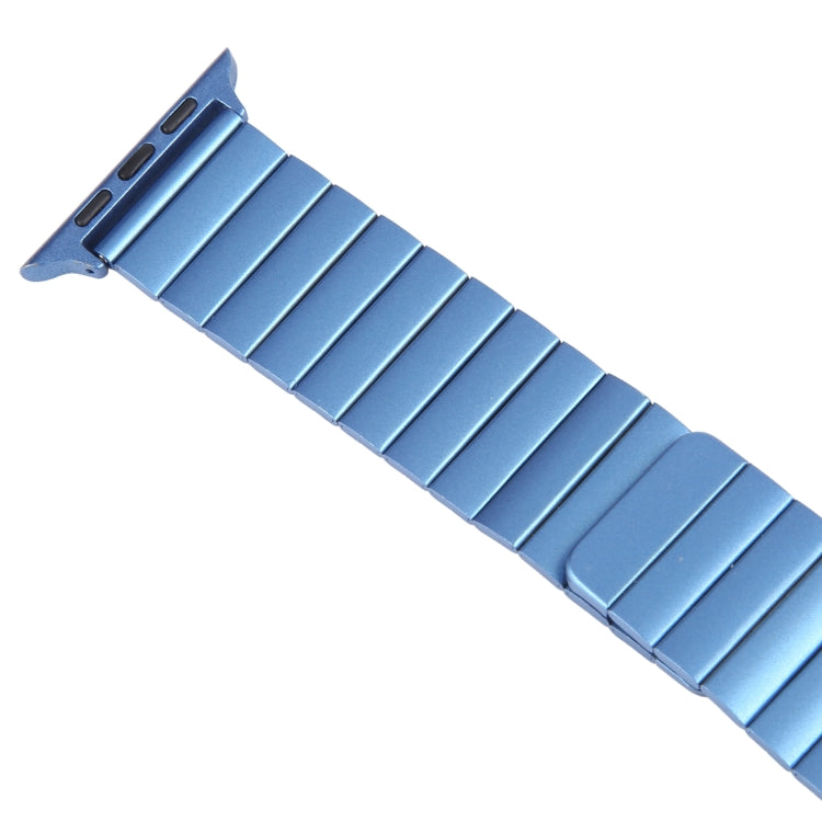 For Apple Watch SE 2023 44mm Bamboo Stainless Steel Magnetic Watch Band(Blue) by bashfashion