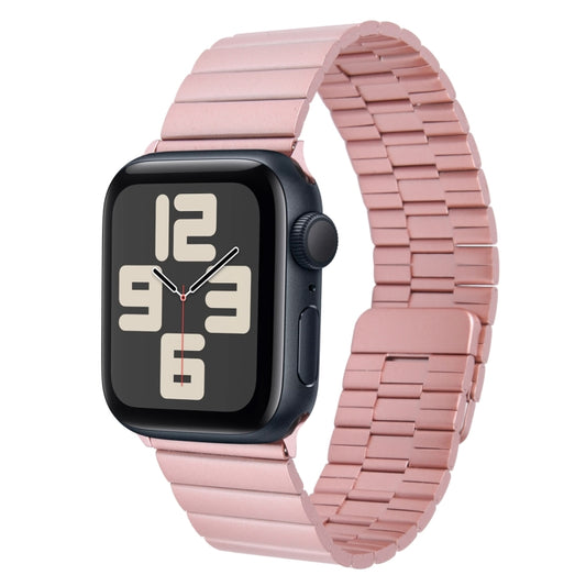 For Apple Watch SE 2023 40mm Bamboo Stainless Steel Magnetic Watch Band(Pink) by bashfashion