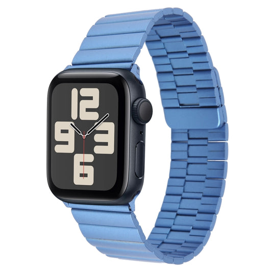 For Apple Watch SE 2023 40mm Bamboo Stainless Steel Magnetic Watch Band(Blue) by bashfashion