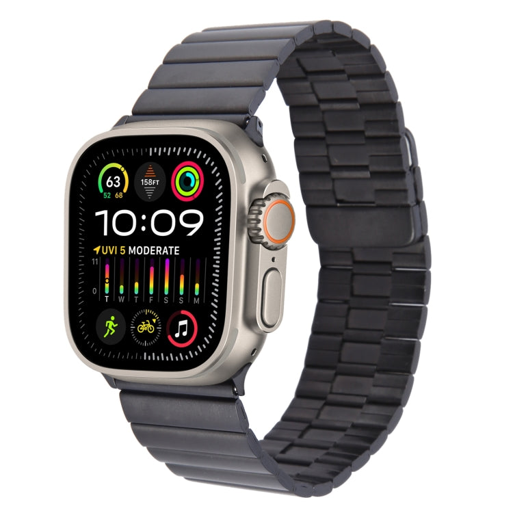 For Apple Watch Ultra 2 49mm Bamboo Stainless Steel Magnetic Watch Band(Black) by bashfashion