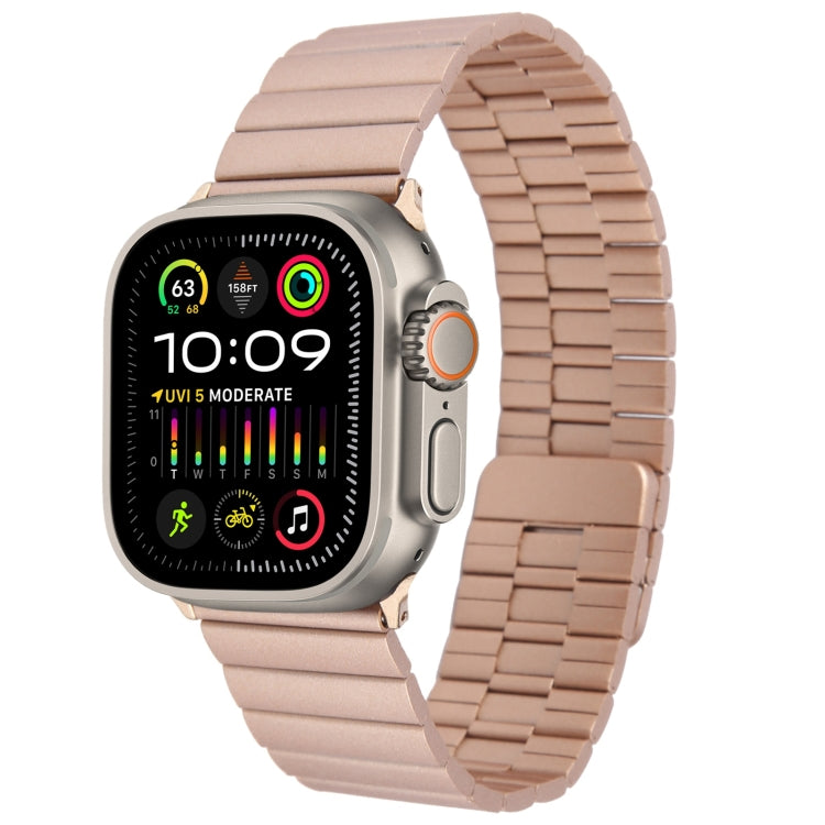 For Apple Watch Ultra 2 49mm Bamboo Stainless Steel Magnetic Watch Band(Rose Gold) by bashfashion