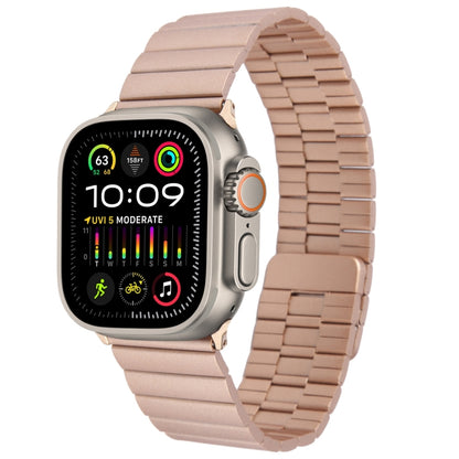 For Apple Watch Ultra 2 49mm Bamboo Stainless Steel Magnetic Watch Band(Rose Gold) by bashfashion