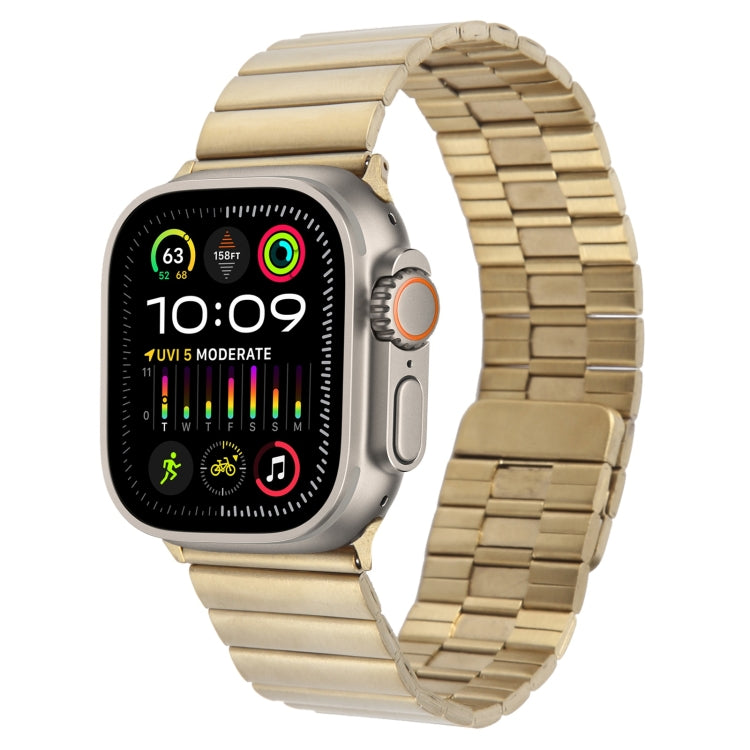 For Apple Watch Ultra 2 49mm Bamboo Stainless Steel Magnetic Watch Band(Gold) by bashfashion