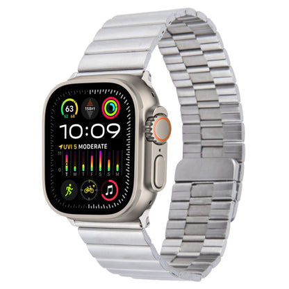 For Apple Watch Ultra 2 49mm Bamboo Stainless Steel Magnetic Watch Band(Sliver) by bashfashion