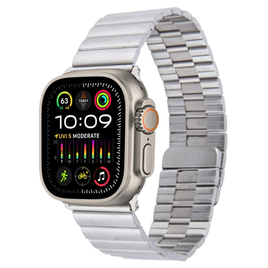For Apple Watch Ultra 2 49mm Bamboo Stainless Steel Magnetic Watch Band(Sliver) by bashfashion