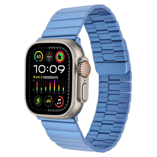 For Apple Watch Ultra 2 49mm Bamboo Stainless Steel Magnetic Watch Band(Blue) by bashfashion