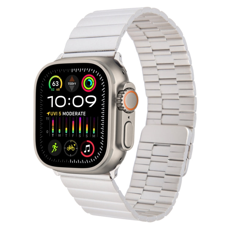 For Apple Watch Ultra 2 49mm Bamboo Stainless Steel Magnetic Watch Band(Starlight) by bashfashion