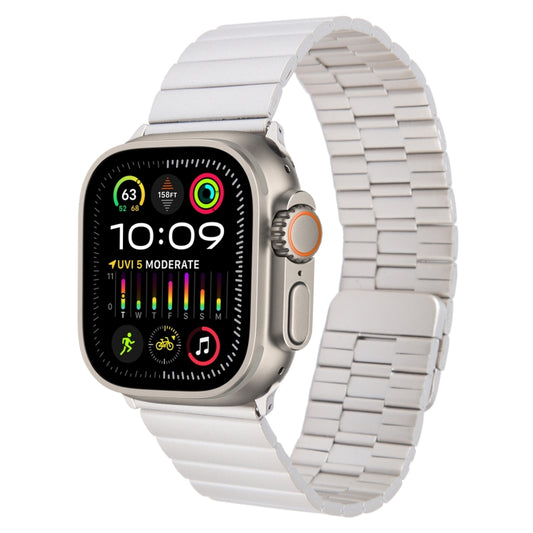 For Apple Watch Ultra 2 49mm Bamboo Stainless Steel Magnetic Watch Band(Starlight) by bashfashion