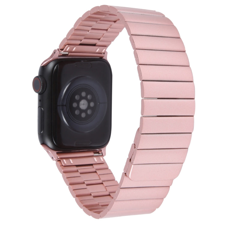 For Apple Watch Series 9 45mm Bamboo Stainless Steel Magnetic Watch Band(Pink) by bashfashion