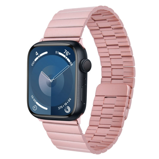 For Apple Watch Series 9 41mm Bamboo Stainless Steel Magnetic Watch Band(Pink) by bashfashion