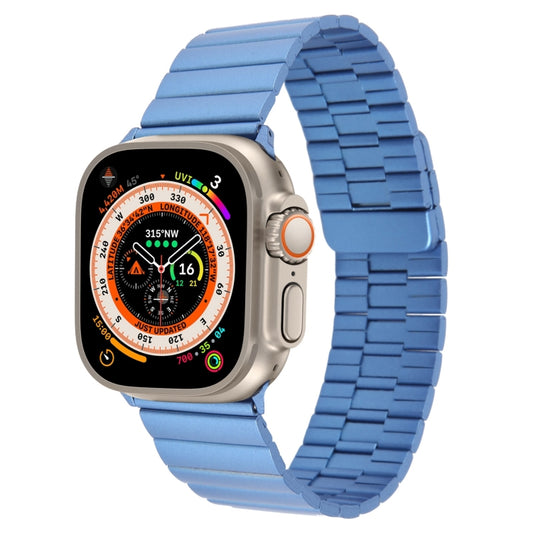 For Apple Watch Ultra 49mm Bamboo Stainless Steel Magnetic Watch Band(Blue) by bashfashion