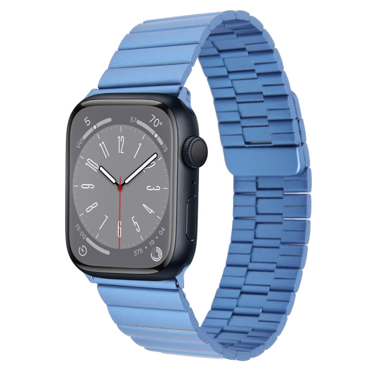 For Apple Watch Series 8 45mm Bamboo Stainless Steel Magnetic Watch Band(Blue) by bashfashion