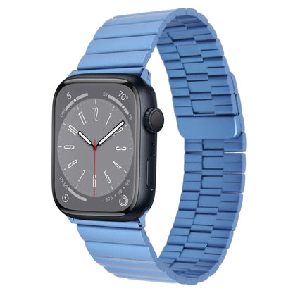 For Apple Watch Series 8 45mm Bamboo Stainless Steel Magnetic Watch Band(Blue) by bashfashion