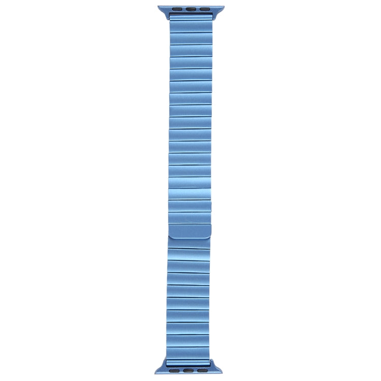 For Apple Watch Series 8 45mm Bamboo Stainless Steel Magnetic Watch Band(Blue) by bashfashion