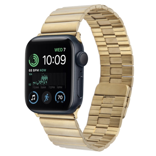 For Apple Watch SE 2022 40mm Bamboo Stainless Steel Magnetic Watch Band(Gold) by bashfashion