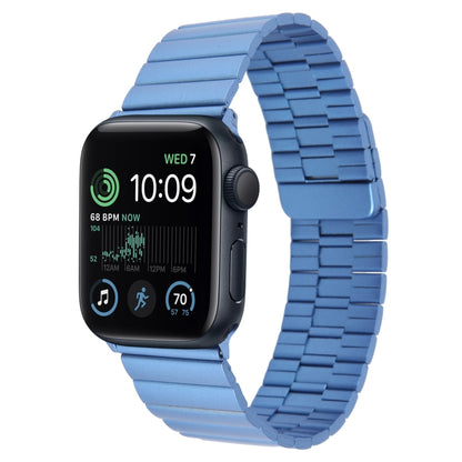 For Apple Watch SE 2022 40mm Bamboo Stainless Steel Magnetic Watch Band(Blue) by bashfashion