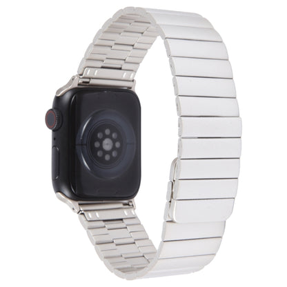 For Apple Watch SE 2022 40mm Bamboo Stainless Steel Magnetic Watch Band(Starlight) by bashfashion