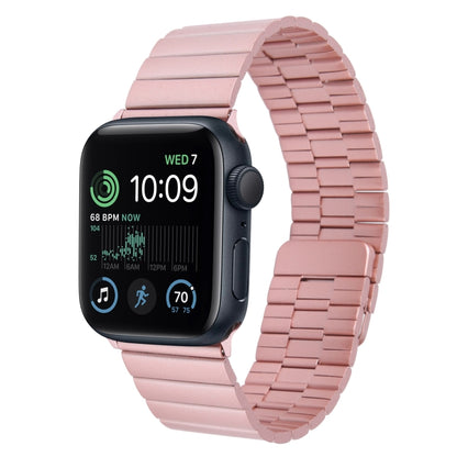 For Apple Watch SE 2022 44mm Bamboo Stainless Steel Magnetic Watch Band(Pink) by bashfashion