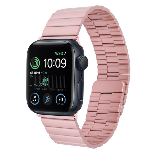 For Apple Watch SE 2022 44mm Bamboo Stainless Steel Magnetic Watch Band(Pink) by bashfashion