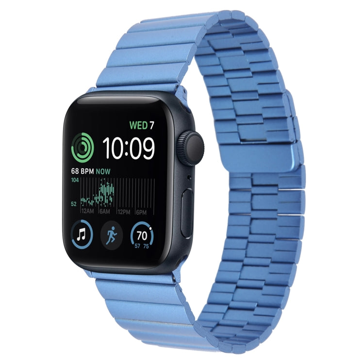 For Apple Watch SE 2022 44mm Bamboo Stainless Steel Magnetic Watch Band(Blue) by bashfashion