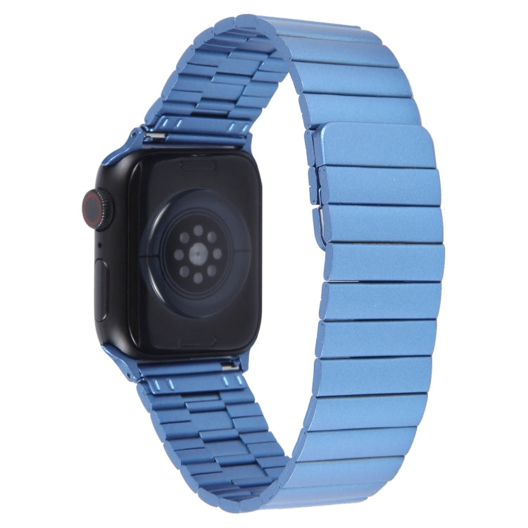 For Apple Watch SE 2022 44mm Bamboo Stainless Steel Magnetic Watch Band(Blue) by bashfashion
