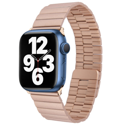For Apple Watch Series 7 41mm Bamboo Stainless Steel Magnetic Watch Band(Rose Gold) by bashfashion