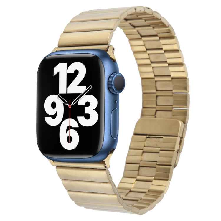 For Apple Watch Series 7 41mm Bamboo Stainless Steel Magnetic Watch Band(Gold) by bashfashion