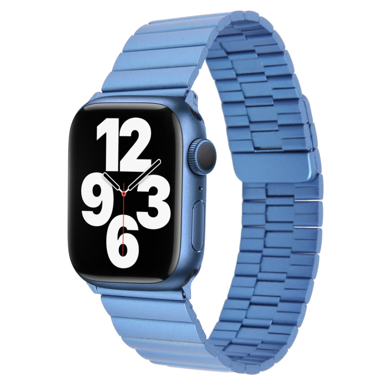 For Apple Watch Series 7 45mm Bamboo Stainless Steel Magnetic Watch Band(Blue) by bashfashion