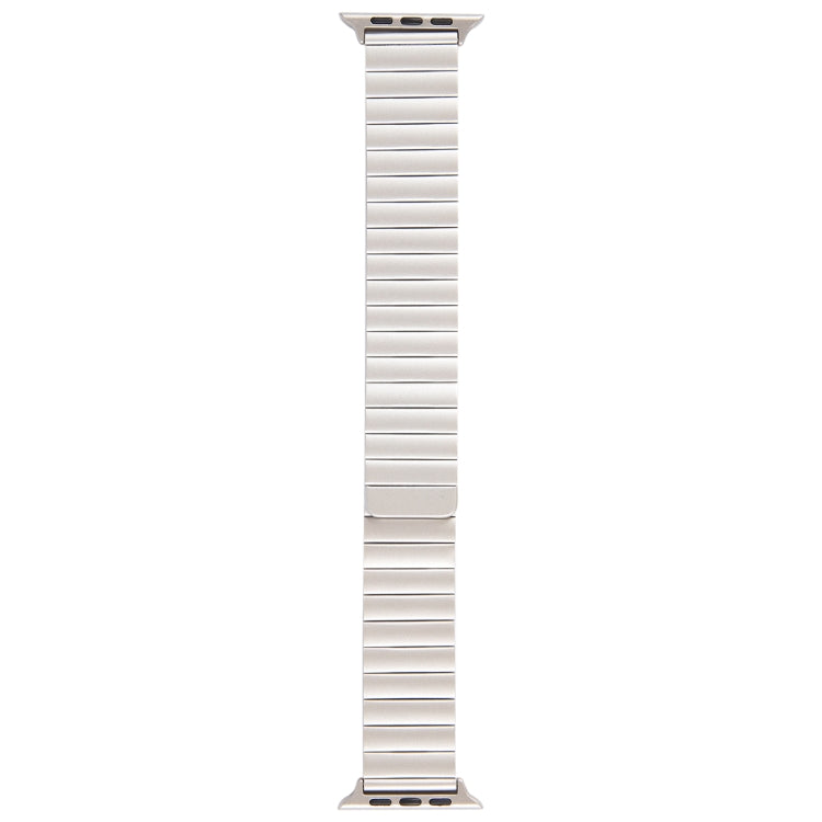 For Apple Watch SE 44mm Bamboo Stainless Steel Magnetic Watch Band(Starlight) by bashfashion
