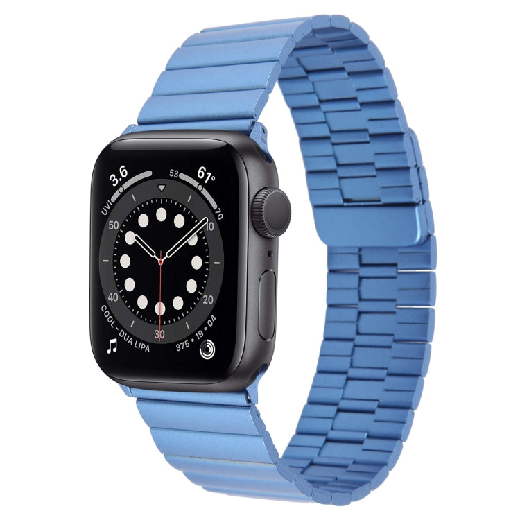 For Apple Watch Series 6 40mm Bamboo Stainless Steel Magnetic Watch Band(Blue) by bashfashion