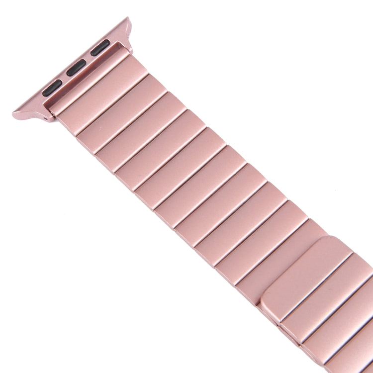 For Apple Watch Series 6 44mm Bamboo Stainless Steel Magnetic Watch Band(Pink) by bashfashion