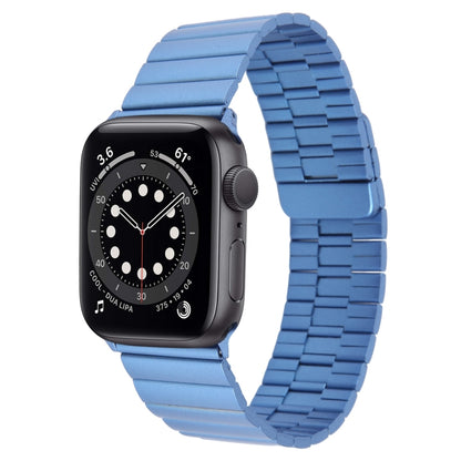 For Apple Watch Series 6 44mm Bamboo Stainless Steel Magnetic Watch Band(Blue) by bashfashion