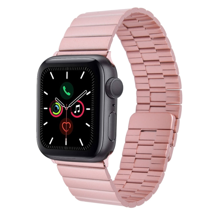 For Apple Watch Series 5 44mm Bamboo Stainless Steel Magnetic Watch Band(Pink) by bashfashion