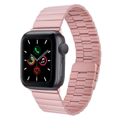 For Apple Watch Series 5 44mm Bamboo Stainless Steel Magnetic Watch Band(Pink) by bashfashion