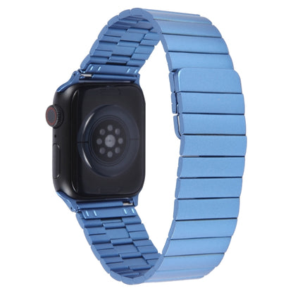 For Apple Watch Series 5 44mm Bamboo Stainless Steel Magnetic Watch Band(Blue) by bashfashion