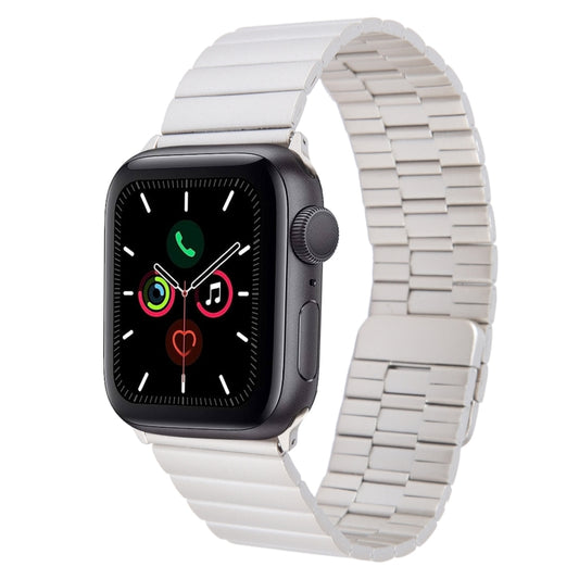 For Apple Watch Series 5 40mm Bamboo Stainless Steel Magnetic Watch Band(Starlight) by bashfashion