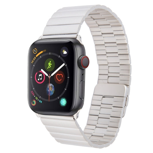 For Apple Watch Series 4 44mm Bamboo Stainless Steel Magnetic Watch Band(Starlight) by bashfashion