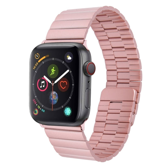 For Apple Watch Series 4 40mm Bamboo Stainless Steel Magnetic Watch Band(Pink) by bashfashion