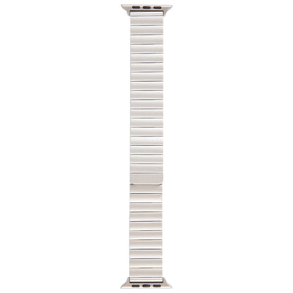 For Apple Watch Series 3 38mm Bamboo Stainless Steel Magnetic Watch Band(Starlight) by bashfashion
