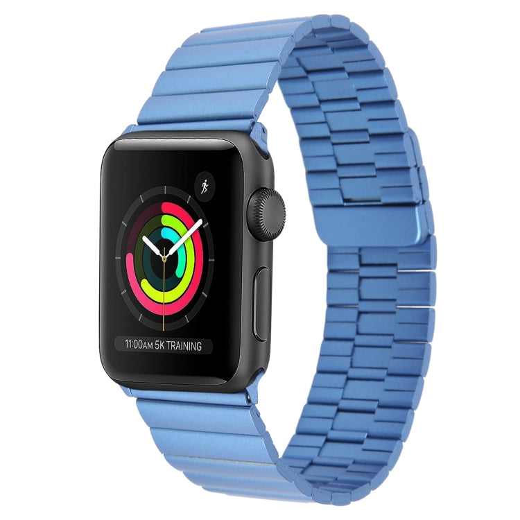 For Apple Watch Series 3 42mm Bamboo Stainless Steel Magnetic Watch Band(Blue) by bashfashion