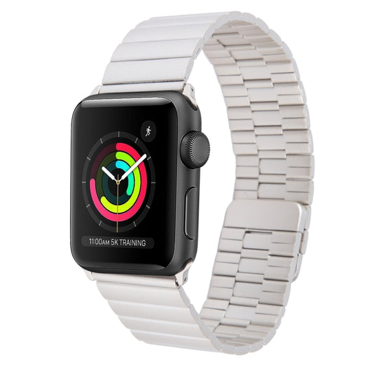 For Apple Watch Series 3 42mm Bamboo Stainless Steel Magnetic Watch Band(Starlight) by bashfashion