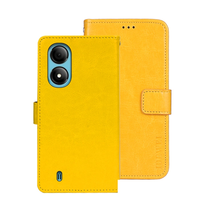 For ZTE Blade A33S idewei Crazy Horse Texture Leather Phone Case(Yellow) by idewei