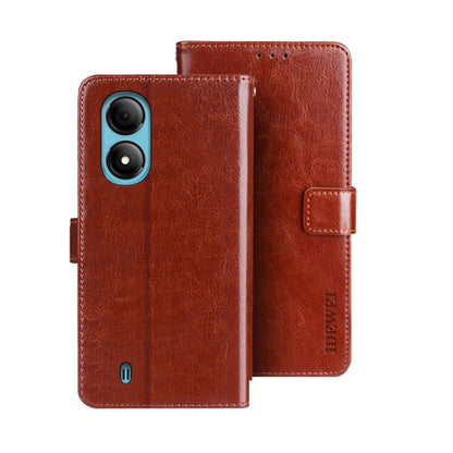 For ZTE Blade A33S idewei Crazy Horse Texture Leather Phone Case(Brown) by idewei