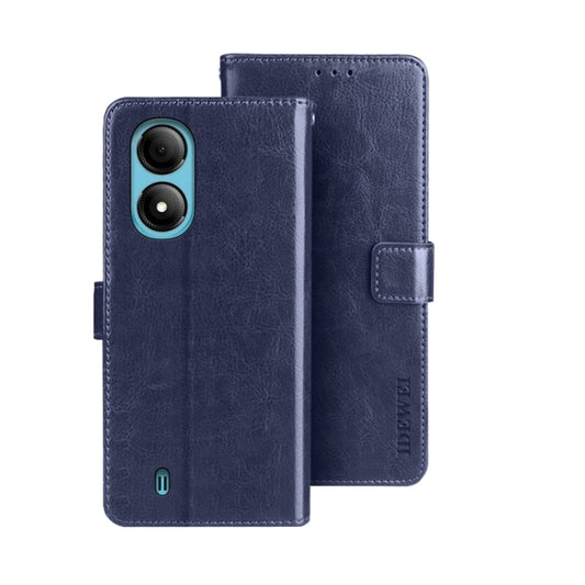 For ZTE Blade A33S idewei Crazy Horse Texture Leather Phone Case(Blue) by idewei