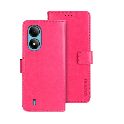 For ZTE Blade A33S idewei Crazy Horse Texture Leather Phone Case(Rose Red) by idewei