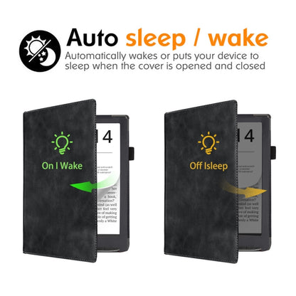 For Pocketbook InkPad 4 / Color 2 / 3 Calfskin Leather Smart Tablet Case(Black) by bashfashion