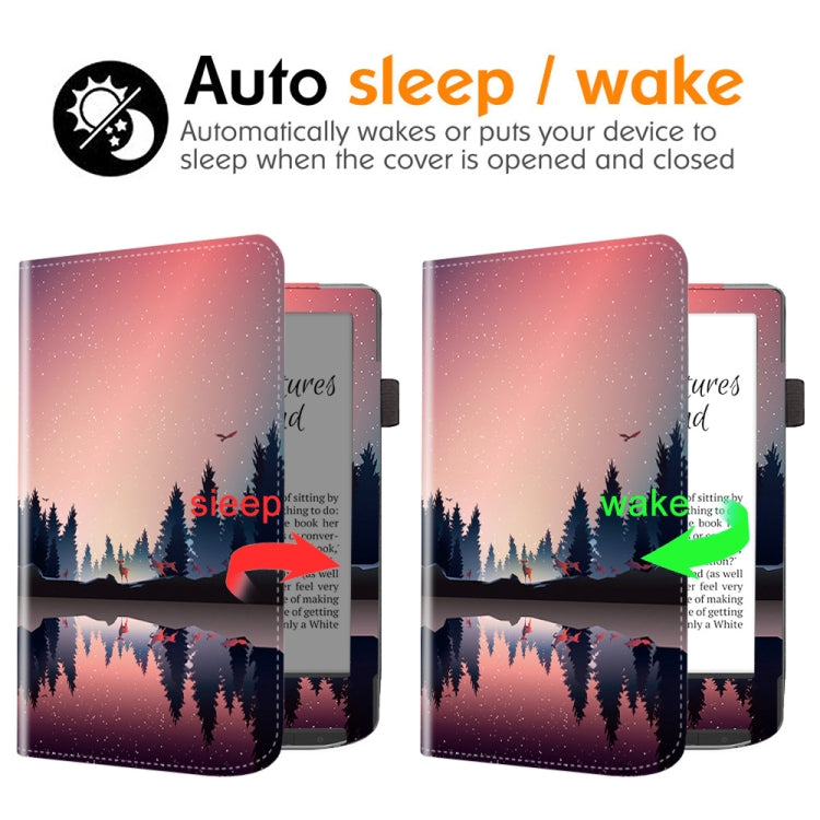 For Pocketbook InkPad Color 2 / 3 Painted Calfskin Smart Leather Tablet Case(Night) by bashfashion