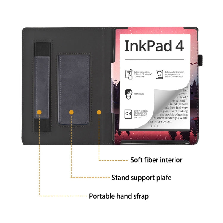 For Pocketbook InkPad Color 2 / 3 Painted Calfskin Smart Leather Tablet Case(Night) by bashfashion