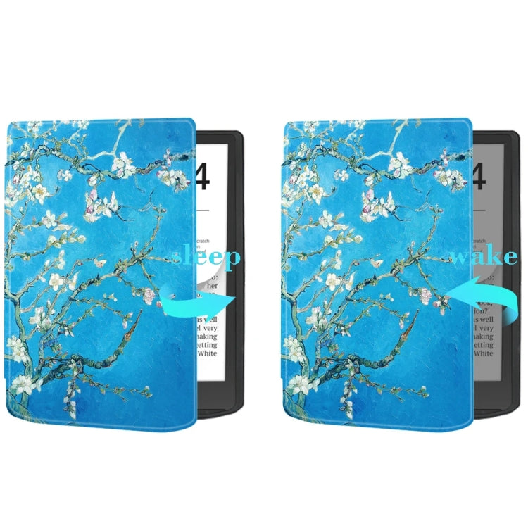 For Pocketbook InkPad 4 / Color2 /3 /PB743 Painted Retro Skin-feel Leather Smart Tablet Case(Plum Bossom) by bashfashion